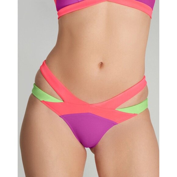 Agent Provocateur Mazzy Pink Green Purple Bikini Bottom AP4 Large NWT - Picture 1 of 8